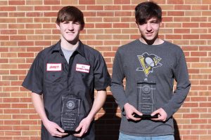 Pictured from left are the JMHS CTE Students of the Month: Jarrett Groves and Tyler Hunter.