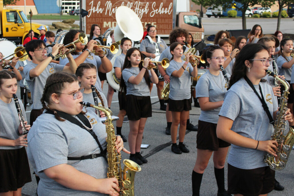 The Marching Monarchs play some of their halftime tunes on TV to kick off to the 2024 football season.