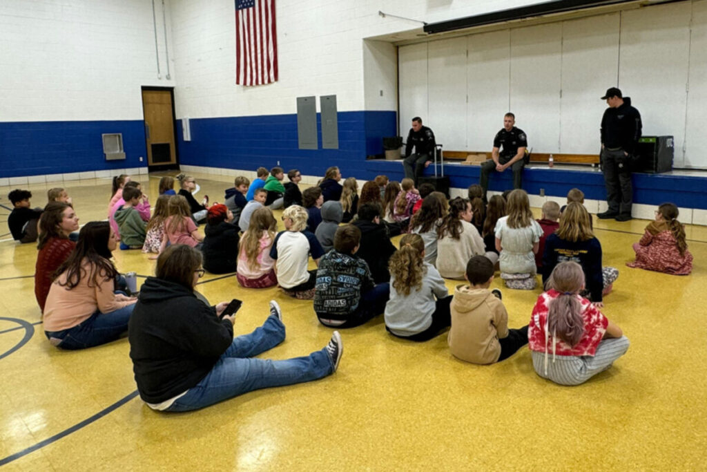 Deputies from the Marshall County Sheriff's Department talked to the Cameron Elementary 3rd grade class about law enforcement.