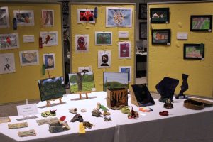 A small sample of the artwork featured at the annual Marshall County Student Art Show at the Grave Creek Mound.