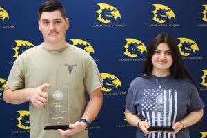 Pictured from left: CHS CTE Students of the Quarter Tye Clark and Angelina Messina.