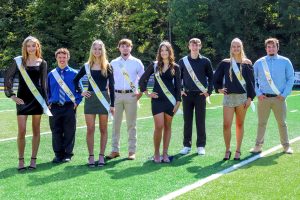 The 2023 King and Queen candidates are pictured from left: Cory Howard, Holden Estel, Sarah Bush, J Ross, Megan Poling, Colson Wichterman, Madison Wydra and Thaddeus Dempewolf. Photo credit: Jennifer Reynolds, Strike-A-Pose Photography