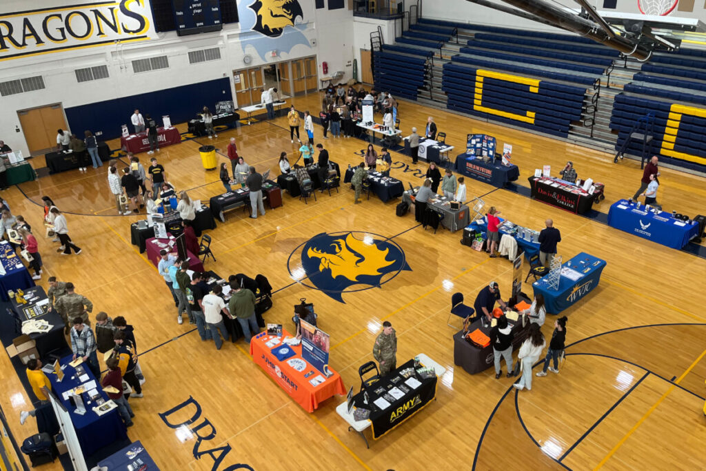 A picture of the CHS College & Career Fair setup.