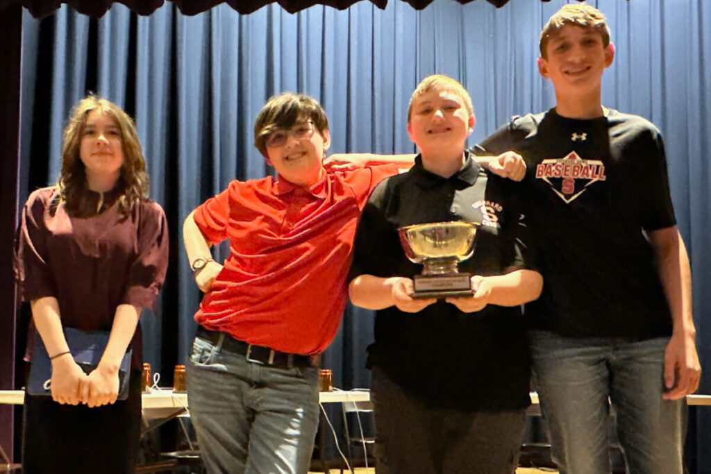 Pictured from left are SMS Red members Izzy Dougherty, James Lopez, Brady Barnhart and Braden Storm.