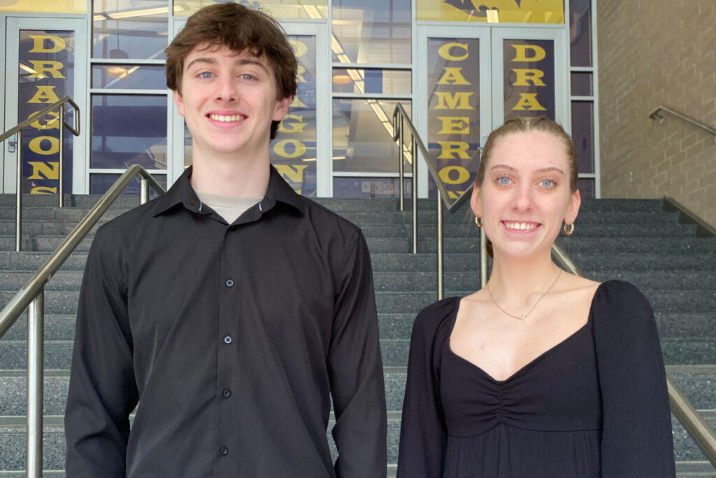 Pictured from left: Cameron High School Class of 2025 Valedictorian Camden Frye and 2025 CHS Salutatorian Emily Butler.