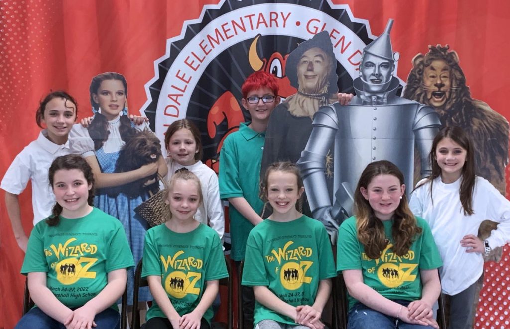 Glen Dale Elementary students participating in the show are pictured. Front row from left: Colbie Ward, Hadley Hawkins, Grace Welch and Amelia Border. Back row from left: Chloe Weekley, Bristol Knight, Dennis Bannon and Shiloh Weekley.