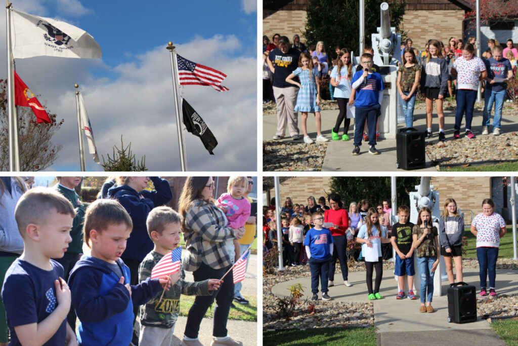 Veterans Day program collage.