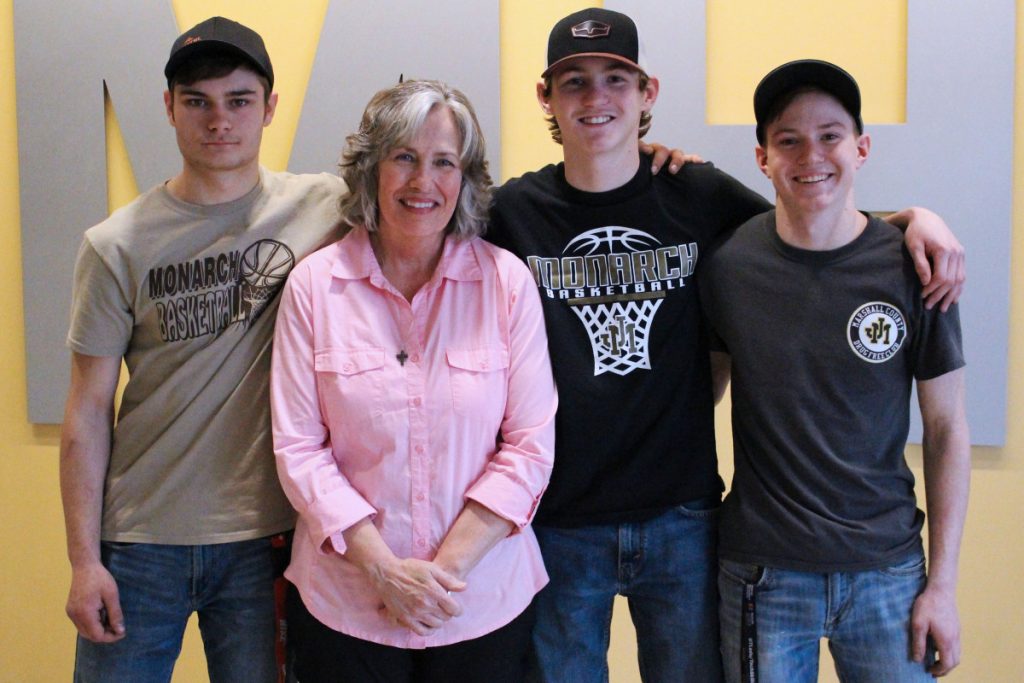 Pictured from left: Aiden Young, Ruth Riggle, Jarrett Groves and Andrew Kettler