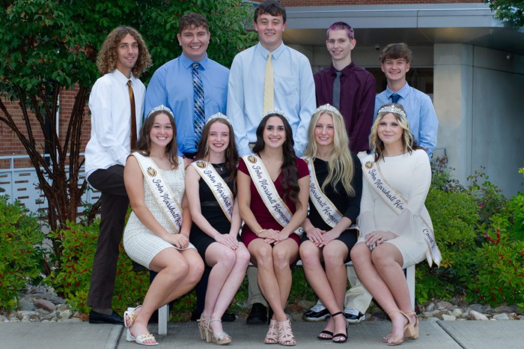 Seated from left: Ava Blake, Lauren Rice, Olivia Cox, Brielle Bumgardner and Allison Harmon Standing from left: Holden Welch, Caleb Yates, Brody Williams, Tyler Cain and Broc Gast.