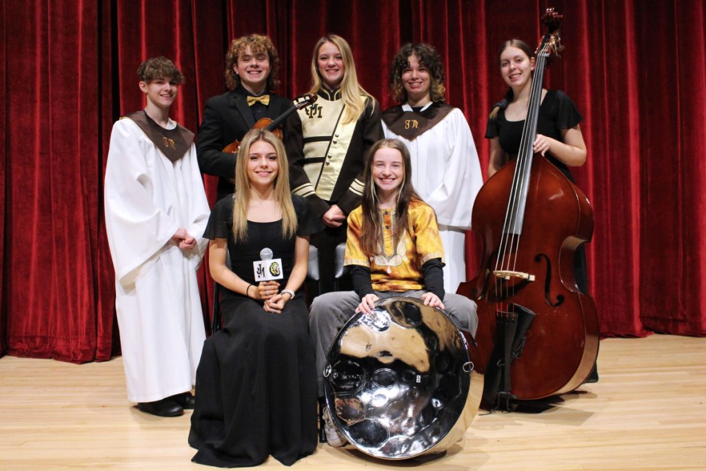 Pictured from left seated: Ella Kennen and Lauren Rice. Standing from left: Tyler Minch, Connor Dorsey, Victoria Henry, Dakota Chester and Grace Gatts.