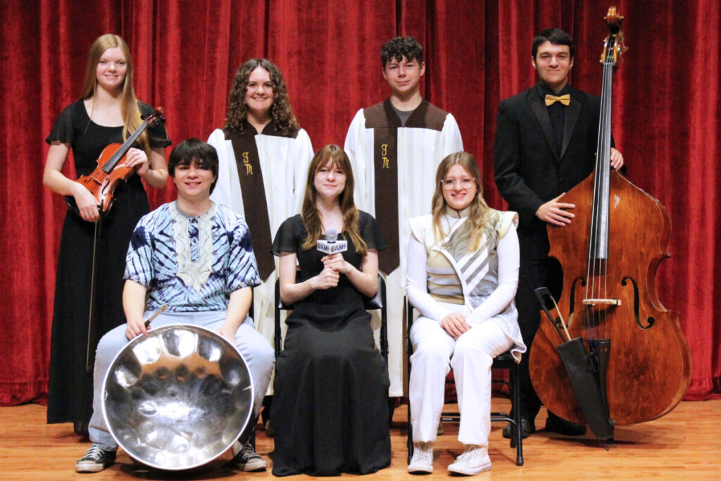 Pictured from left seated: Joey Armstrong, Morgan Carlin and Megan Gary. Standing from left: Sydney Gray, Gianna Polsinelli, Jacob Shaffer and Clay Howard.