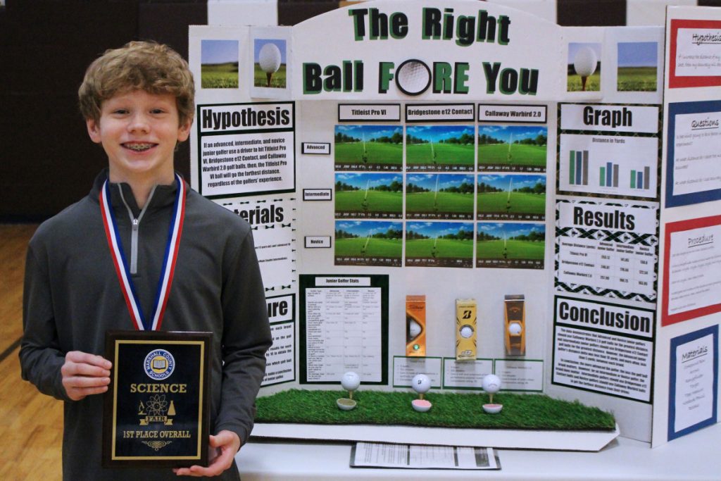 Marshall County Science Fair overall winner Drew Marling, 6h grader at Sherrard Middle School.