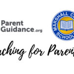 Coaching for Parents written in black with the Marshall County Schools logo and the Parent Guridance.org logo.